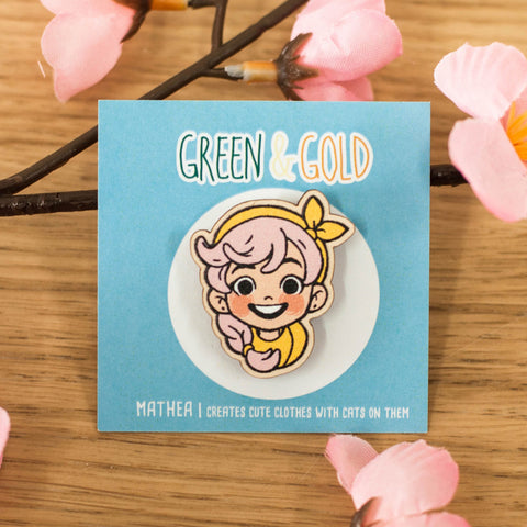 [Wooden Pin] "Mathea"