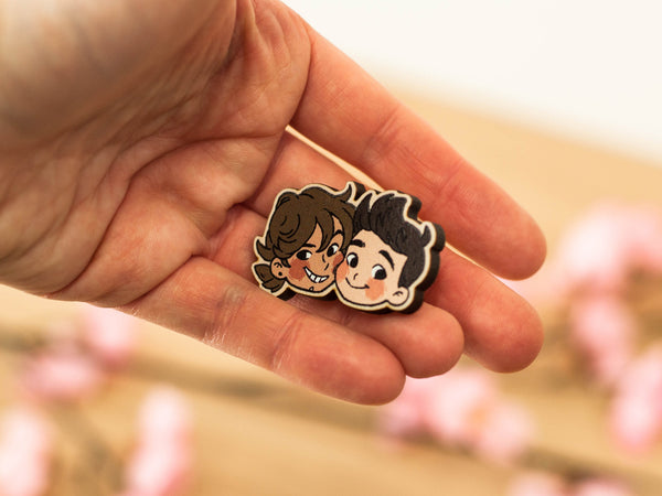 [Wooden Pin] "Robert+Henry"